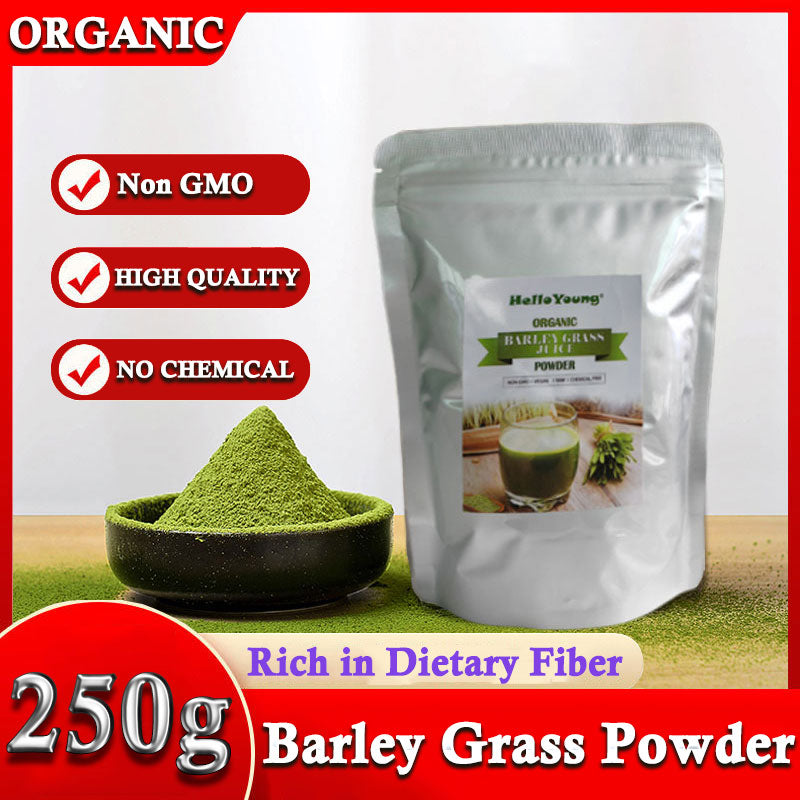 Barley Grass Powder 100% Pure & Organic Organic Barley Grass Powder Pure Organic Barley for Women and Men 250g for purifying liver, lowering cholesterol, beautiful skin Main image