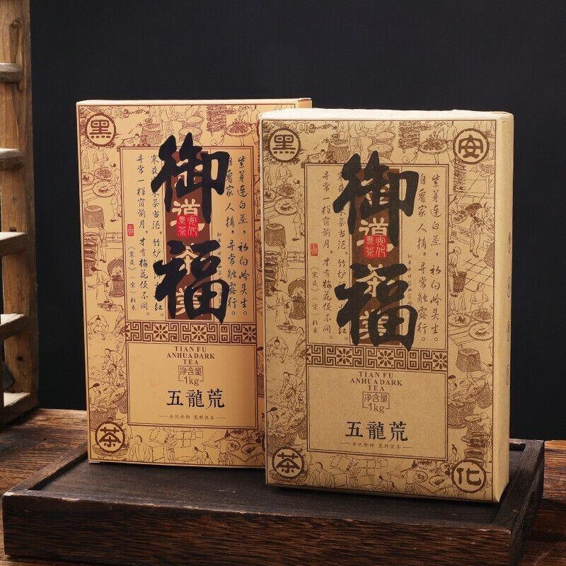 CIFbuy 1kg Anhua Black Tea Golden Flower Hand-Constructed Porcelain Brick Tea Tientsin