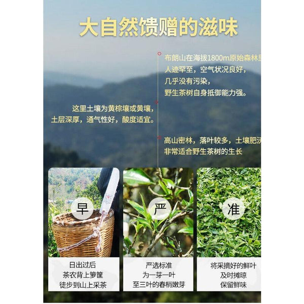 CIFbuy 357G Brown Mountain Pu-erh Raw Tea Ancient Pure Material Pu-erh Seven Seed Cake