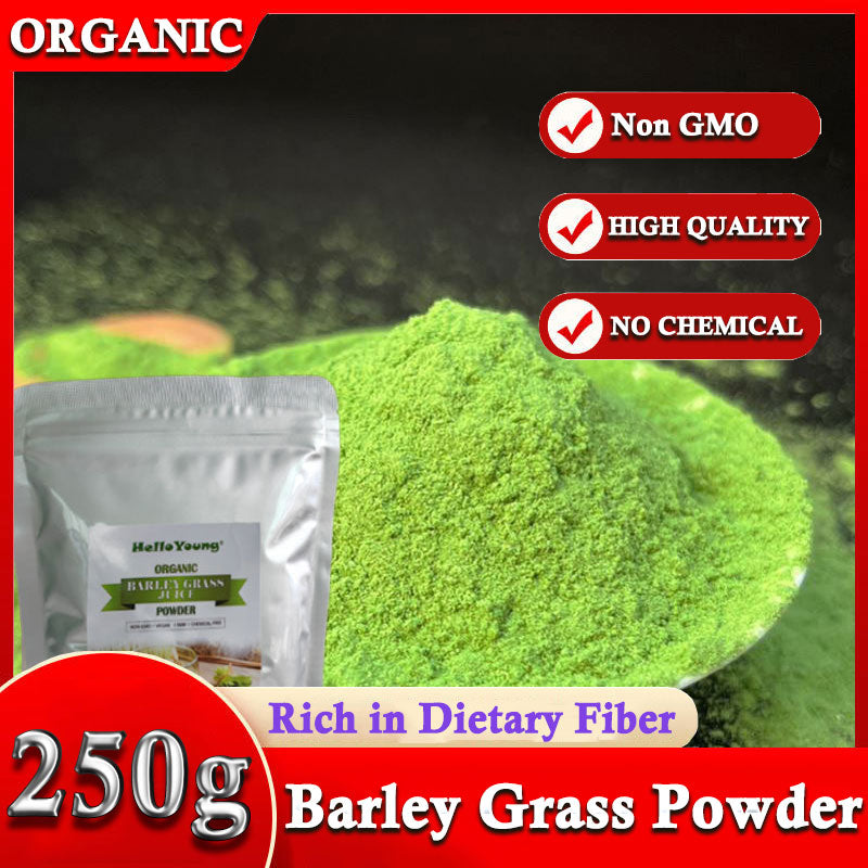Barley Grass Powder 100% Pure & Organic Organic Barley Grass Powder Pure Organic Barley for Women and Men 250g Contains Iron Vitamin C, & Vitamin E – Non-GMO Main image