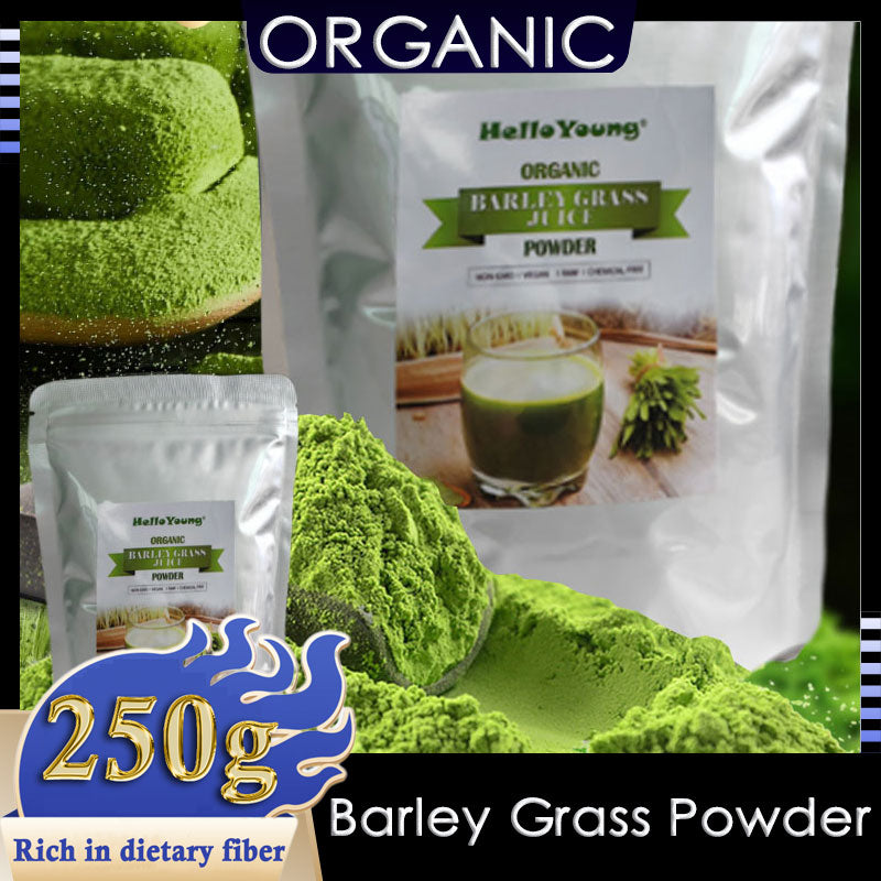 HelloYoung Imported Unsweetened Premium Organic Barley Grass Organic Non-GMO Vegan Cold-Juiced and Low-Temperature Dried Main image
