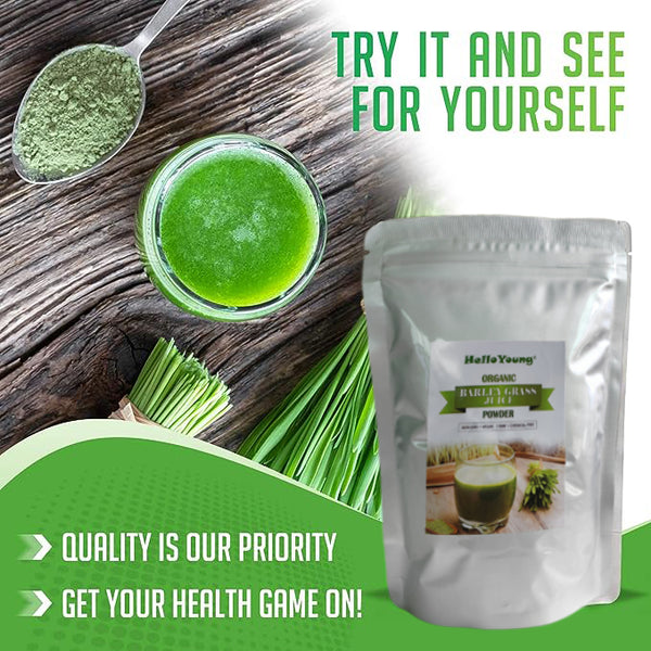Organic Barley Grass Powder original 250g moistening intestines, RAW, Pure, Kosher, Vegan, Bulk. Good Source of Fiber, Protein