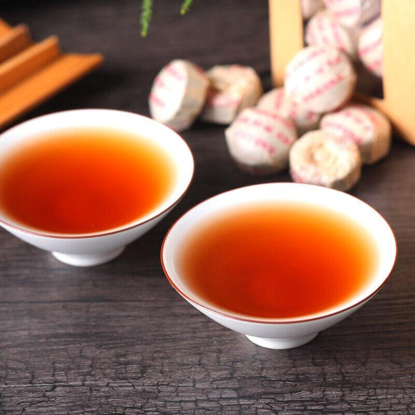 CIFbuy Hongyuan Tea Pu'er Tea Mini Tuo Tea Rose Tuo Ripe Puer 200g In Bamboo Packed