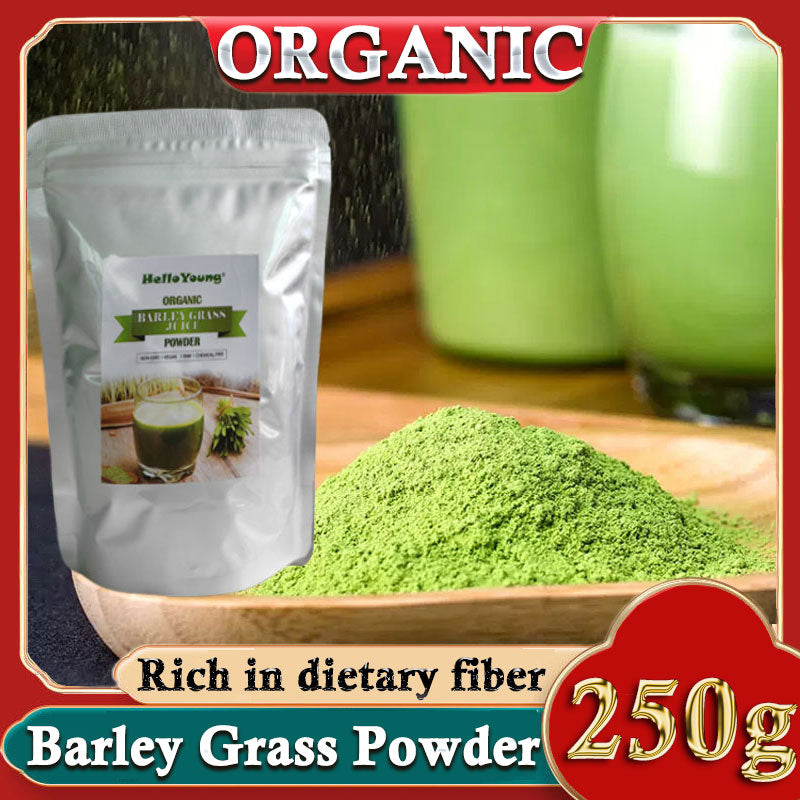 Barley Grass Powder 100% Pure & Organic Organic Barley Grass Powder Pure Organic Barley for Women and Men 250g  Rich in Fibers, Vitamins, Minerals, Raw Organic Perfect Food Green Superfood Main image