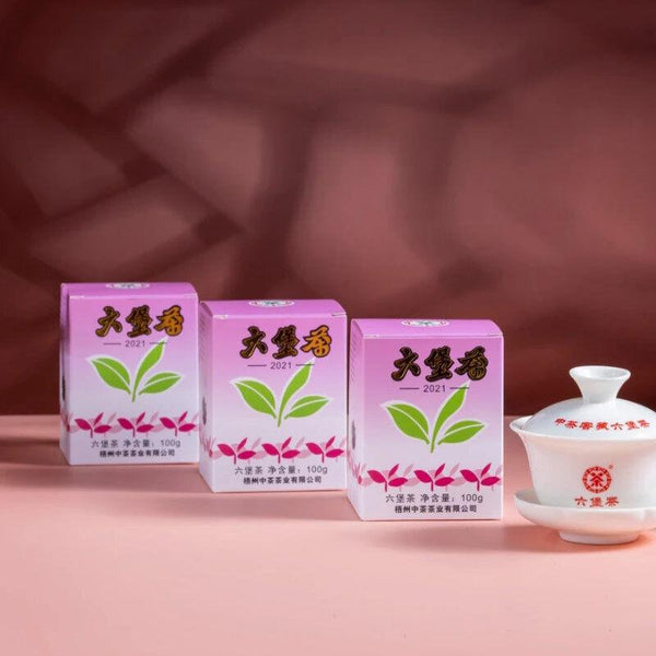 CIFbuy CHINATEA  Purple Box Lao Ba Zhong Cha Liu Bao Hei Cha Dark Tea Loose 100g