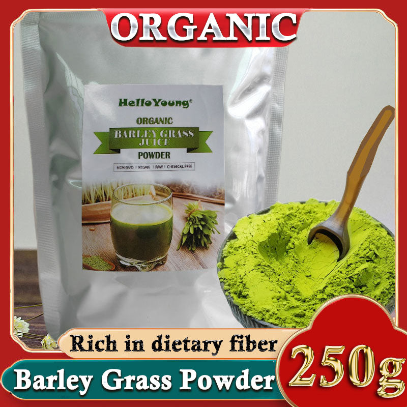 Organic Barley Grass Powder 250g Non-GMO, Finely Ground Whole Dried Young Leaves, Pure, Kosher, Vegan