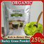 Organic Barley Grass Powder 250g Non-GMO, Finely Ground Whole Dried Young Leaves, Pure, Kosher, Vegan