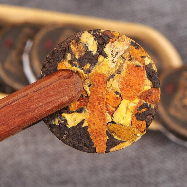 CIFbuy 500g Yunnan Chenpi Pu'er tea cake citrus ripe tea black tea small jade cake