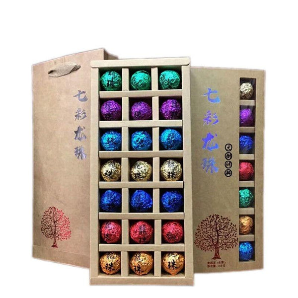 CIFbuy 168G Holiday Gift Tea Big Tree Puerh Tea Raw Tea Colorful Dragon Pearl Tea