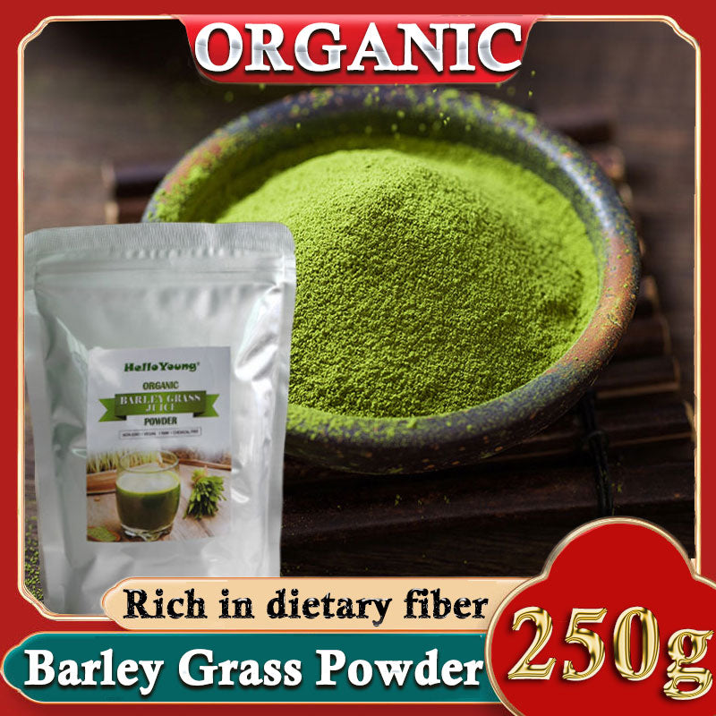 Organic Barley Grass Powder 250g, Green Superfood for Smoothie, Shakes and Salads 100% Natural Pure Barley Grass Low Sugar Body Detoxification
