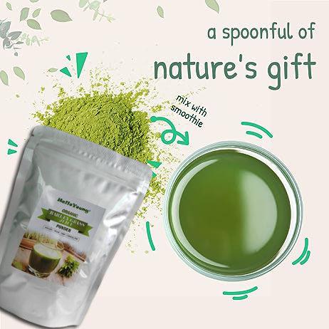 HelloYoung Imported Unsweetened Premium Organic Barley Grass Rich in Immune Vitamin, Fibers, Minerals, Antioxidants and Protein