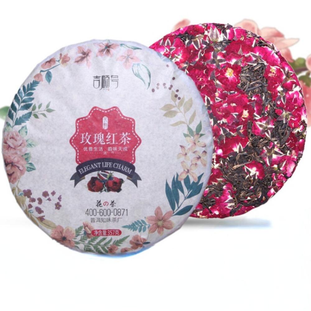 CIFbuy Yunnan Black Tea Rose Cake 357g Dian Hong Gongfu Fermented Tea