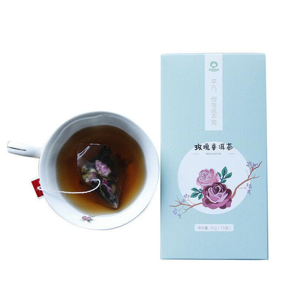 CIFbuy Triangle Tea Bags Package 45g / 15 Bags Rose Pu'er Tea Chinese Pu-Erh Black Tea