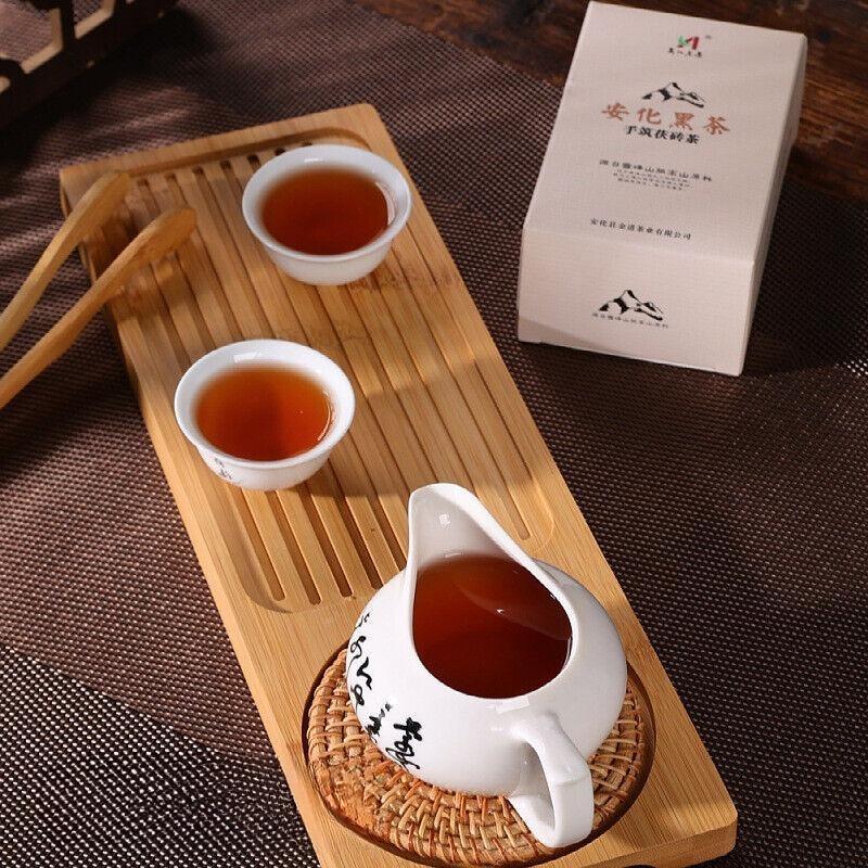 CIFbuy 208g Anhua Black Tea Authentic Hunan Tea Hand-built Aged Tian Fu Brick Tea