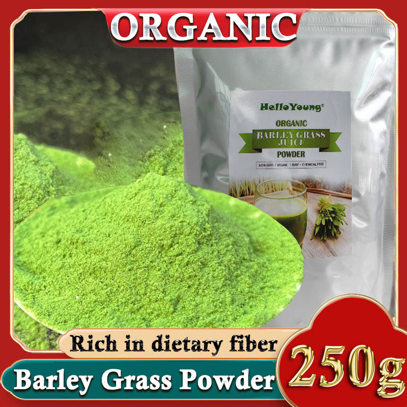 Organic Barley Grass Powder 250g, Green Superfood for Smoothie, Mix into Smoothie or Juice I RAW, GREENISH LIKE LEAVES Main image