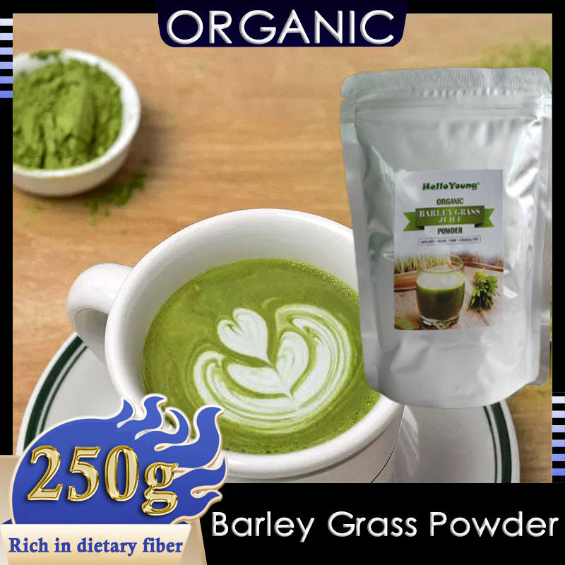 HelloYoung Imported Unsweetened Premium Organic Barley Grass 100% Pure&Natural Nutritionally Complete Mix into Smoothie or Juice Main image