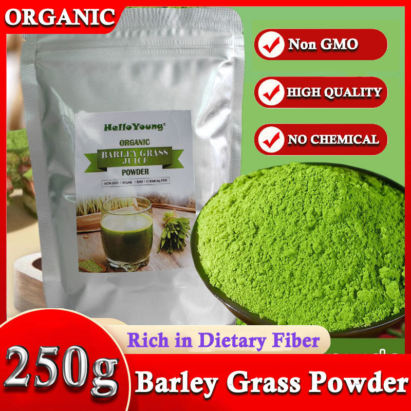 Barley Grass Juice 250g Powder Organic Non-GMO Vegan Cold-Juiced lowering cholesterol, beautiful skin Main image