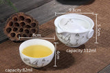 Elegant Gaiwan Teapot Tea Set Ceramic 1 Tea Pot & 1 Cup Porcelain Tea Cup Kettle