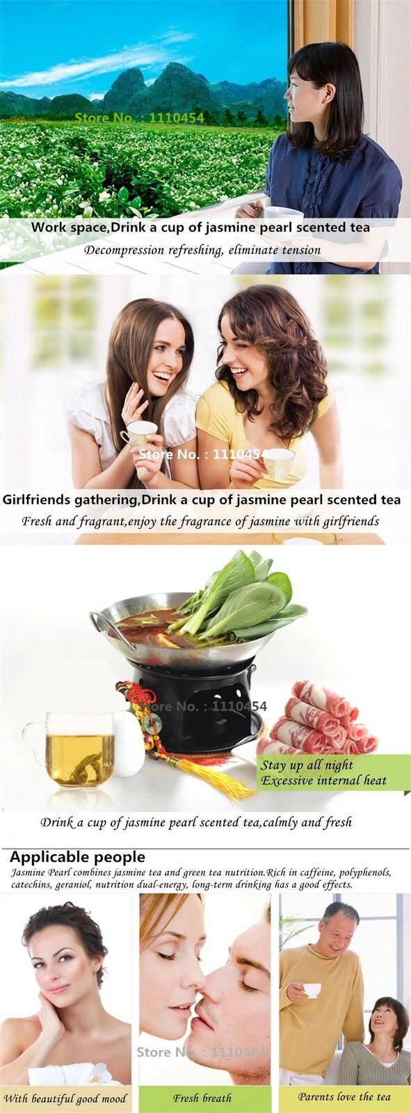 250g Neuer getrockneter Bio Jasminblüten Tee Frischer Kräutertee Grüner Tee
