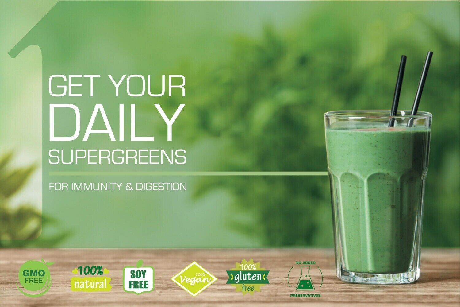 250g - 18+ Super Foods Spirulina Chlorella Barley Grass Super Greens Powder Secondary image
