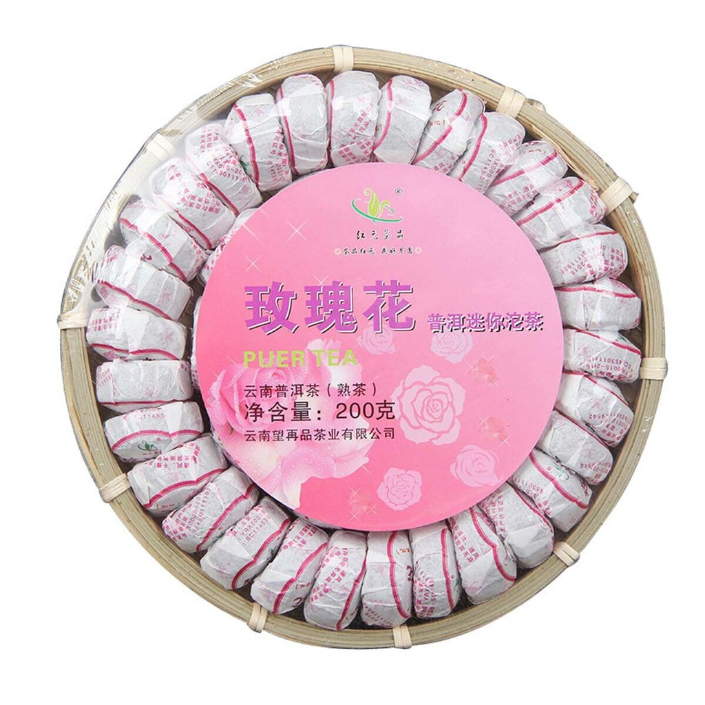 Ripe Puerh Tea Mini Tuo Tea Rose  Chinese Yunnan Cooked Black Tea Healthy Care