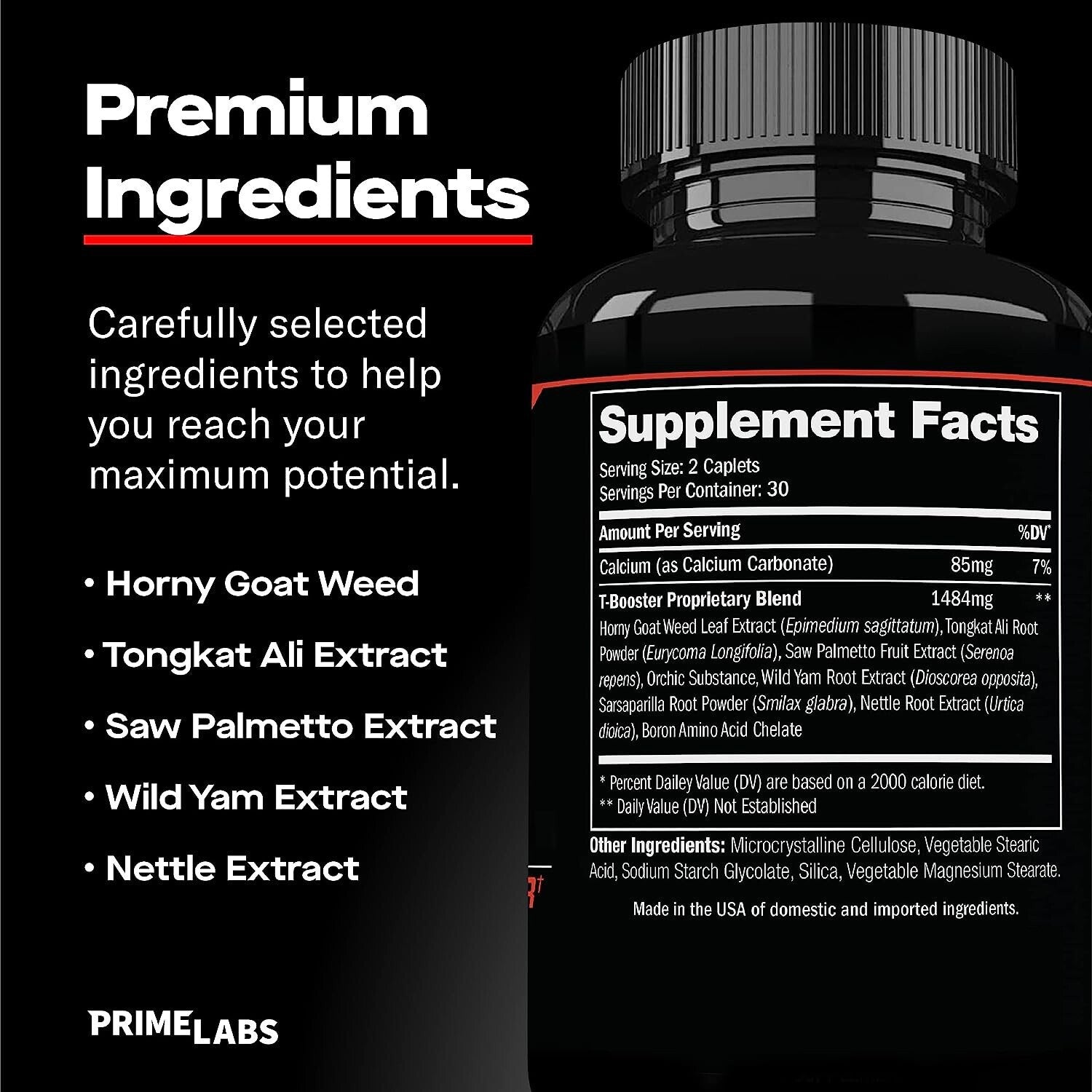 PRIME TEST Capsules - Testosterone Booster for Men, Energy & Endurance 120 Caps Secondary image