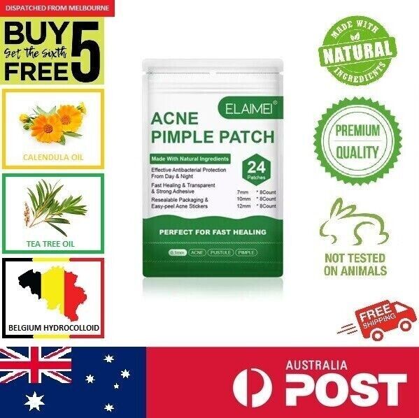 24pcs Acne Pimple Patch with Tea Tree Oil, Calendula Oil & Belgium Hydrocolloid Secondary image