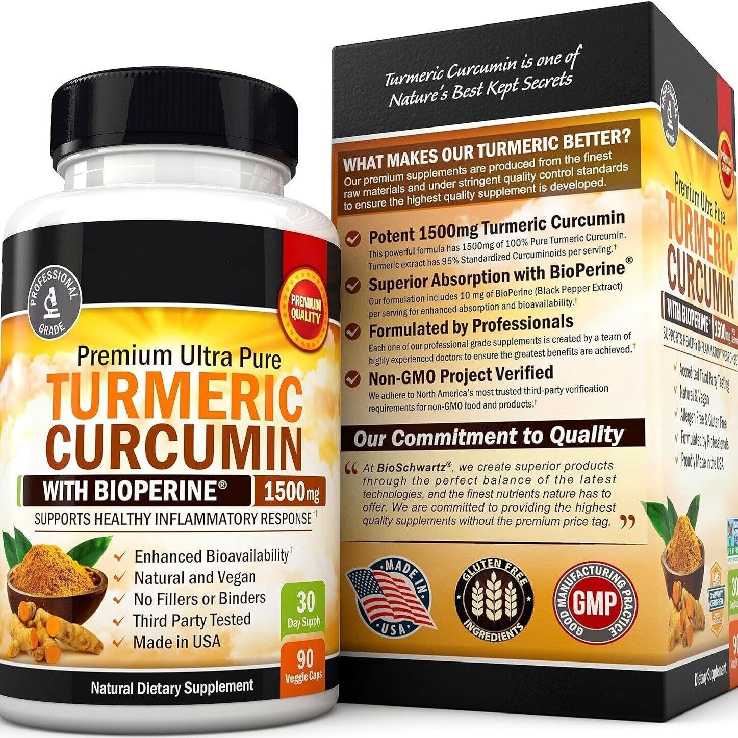 Turmeric Curcumin with Bioperine 2600mg High Absorption Triple Strength Capsules