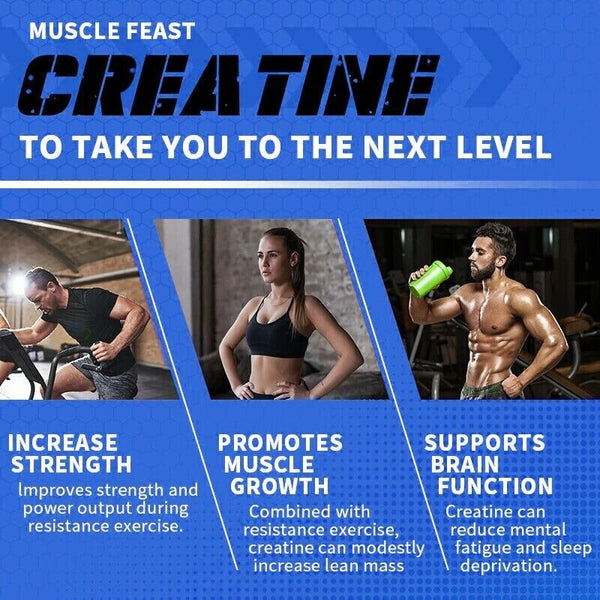 Creatine Monohydrate Capsules - Supports Muscle Growth - Pure Creatine - 120Caps
