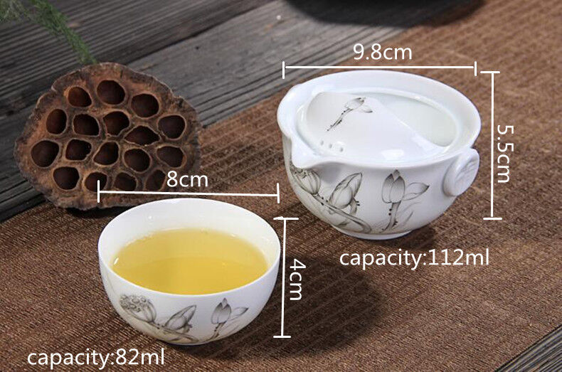 Elegant Gaiwan Teapot Tea Set Ceramic 1 Tea Pot & 1 Cup Porcelain Tea Cup Kettle