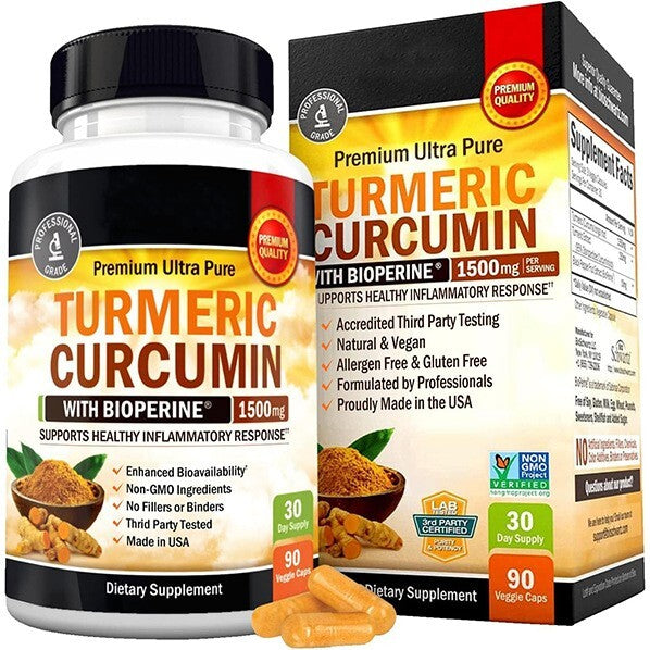 Turmeric Curcumin with Bioperine 2600mg High Absorption Triple Strength Capsules