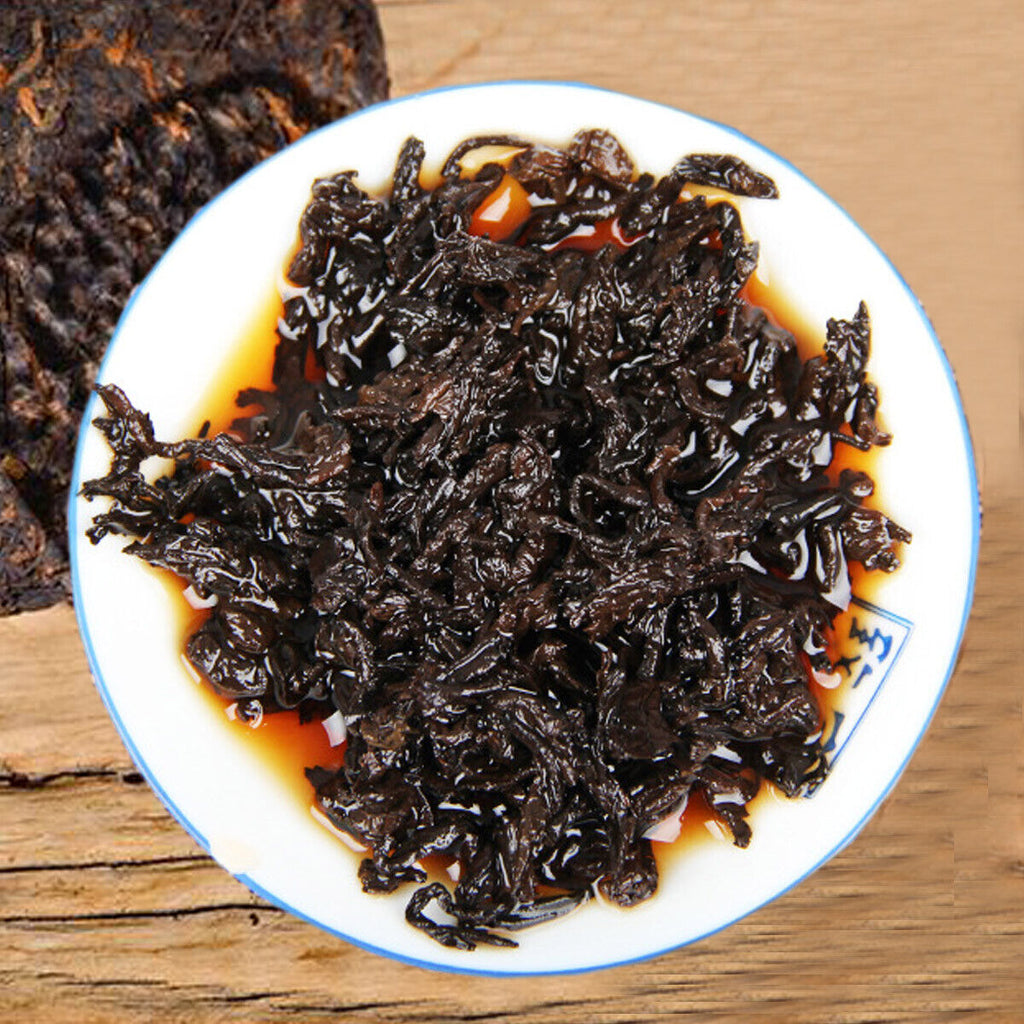 Yunnan 357g Pu'er Tea Cake Qizi Wild Mountain Tea Premium Black Puerh Cha China