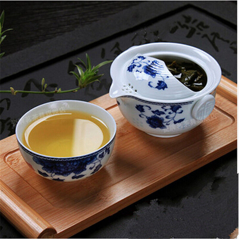 Elegant Gaiwan Teapot Tea Set Ceramic 1 Tea Pot & 1 Cup Porcelain Tea Cup Kettle Secondary image