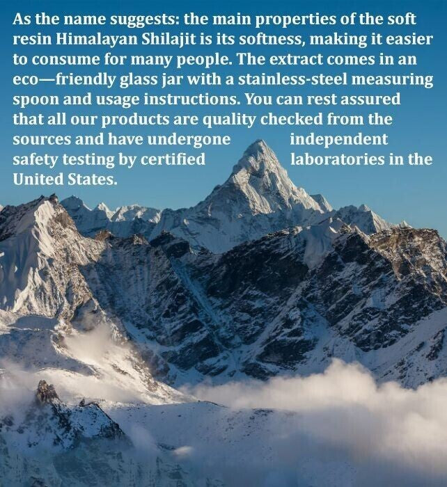Shilajit puro 100% del Himalaya, resina blanda, orgánico, extremadamente potente