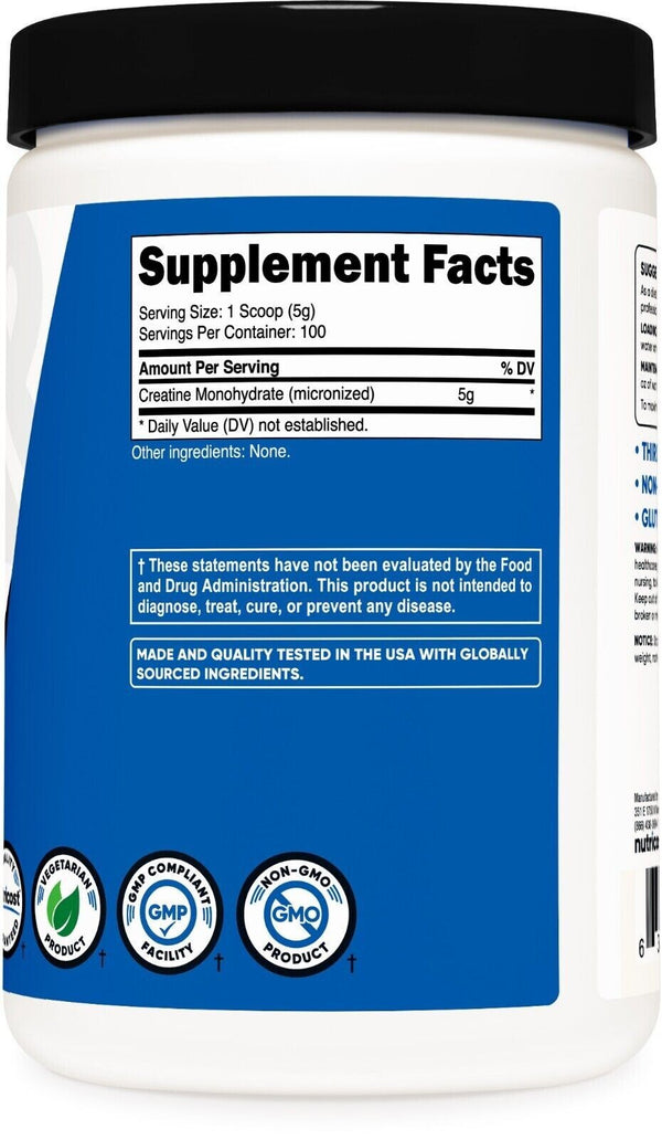 Nutricost Pure Creatine Monohydrate 500 Gram Powder