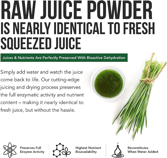 Barley Grass Powder Original 100% Pure And Organic Green Tea Barley Grass Powdered Drink 100% Natural Superfood, Vegan, Gluten Free, Non-GMO, Kosher Secondary image
