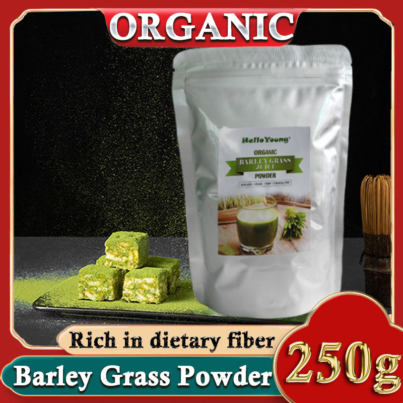 Organic Barley Grass Powder 250g, Green Superfood for Smoothie, Shakes and Salads 100% Organic Barley Low Carb Diabetic Friendly e for weight loss Main image