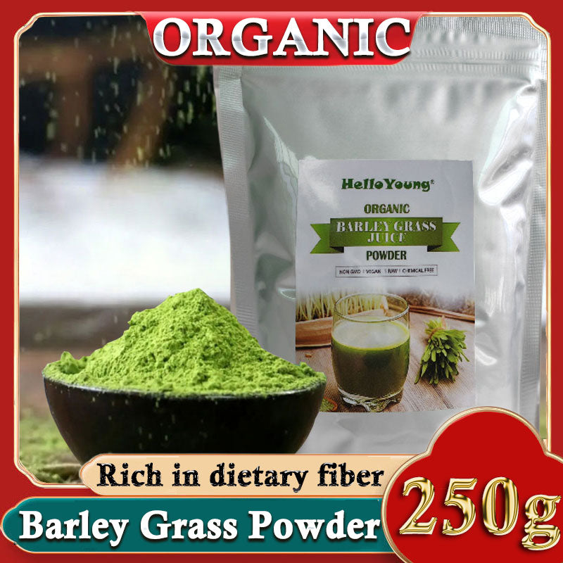 HelloYoung Organic Wheat Grass Powder 250g, Wheatgrass Powder for Immunity Support and Whole Food Supplement, Rich in Fibers, Vitamins