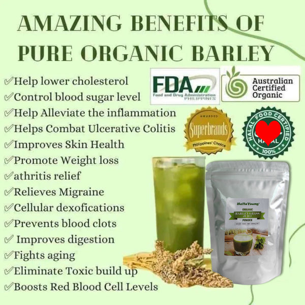 Organic Barley Grass Powder original 250g moistening intestines, lowering cholesterol, beautiful skin, healthy slimming drink