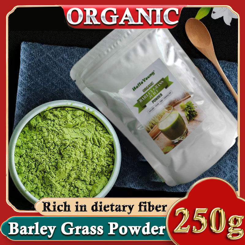 Barley Grass Powder 100% Pure & Organic Organic Barley Grass Powder Pure Organic Barley for Women and Men 250g Organic Non-GMO Vegan Cold-Juiced Main image