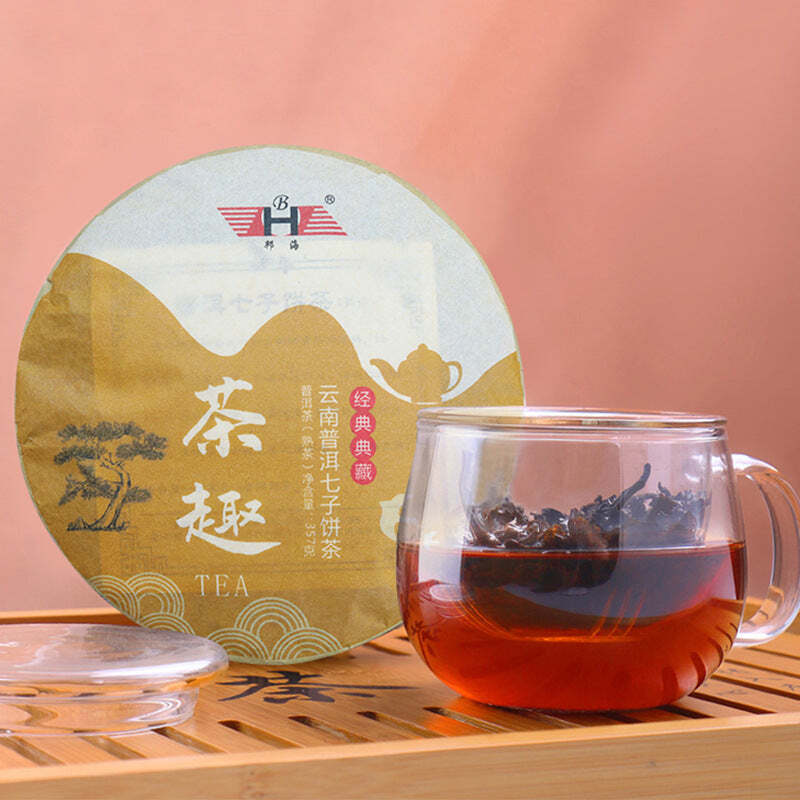 CIFbuy 357g Puerh Ripe Tea Cake Yunnan Big Leaf Pu-erh Black Tea Aged Cooked Pu'er Tea
