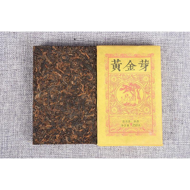 CIFbuy Yunnan Pu'er Ripe Tea Golden Bud Ripe Tea Brick 250g