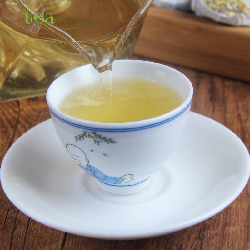 CIFbuy Ancient Tree Golden Leaf Raw Puerh Tea Mini Cake Yunnan Chinese Pu'er