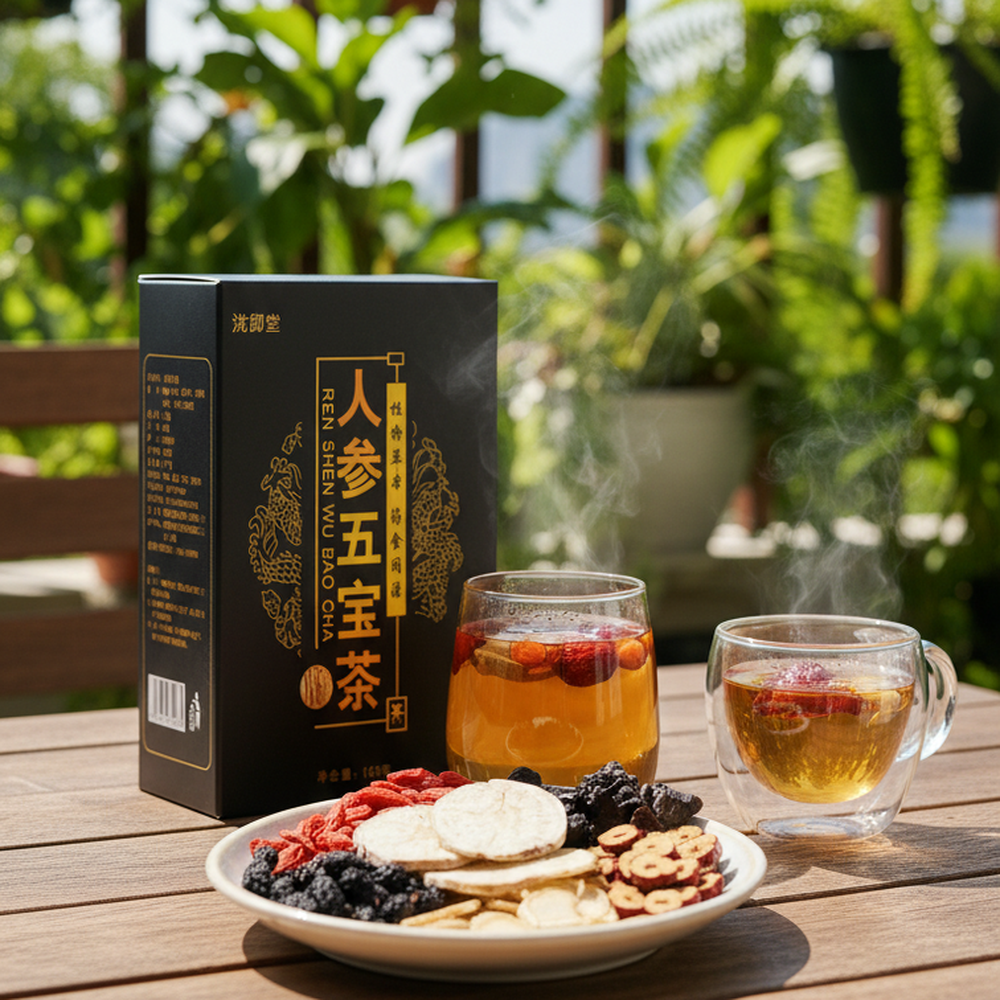 CIFbuy Ginseng Herbal Tea 10 Bags Caffeine Free Natural Loose Leaf Blend Brew Gift人参草本茶 10袋 无咖啡因 天然散叶混合茶 冲泡礼盒