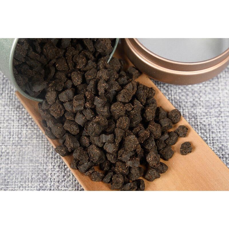 CIFbuyYunnan Puerh Tea Fossil Glutinous Fragrance Broken Silver 100g Tin Cooked Tea