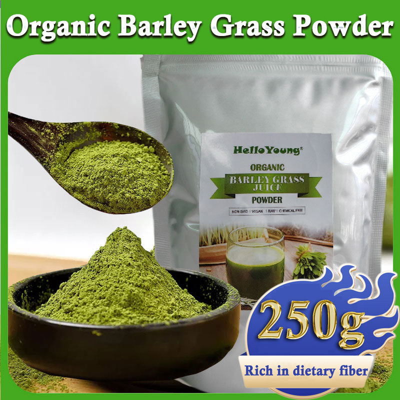 Barley Grass Powder Original 100% Pure And Organic Green Tea Barley Grass Powdered Drink RAW, GREENISH LIKE LEAVES, NO PRESERVATIVE,NON GMO Main image