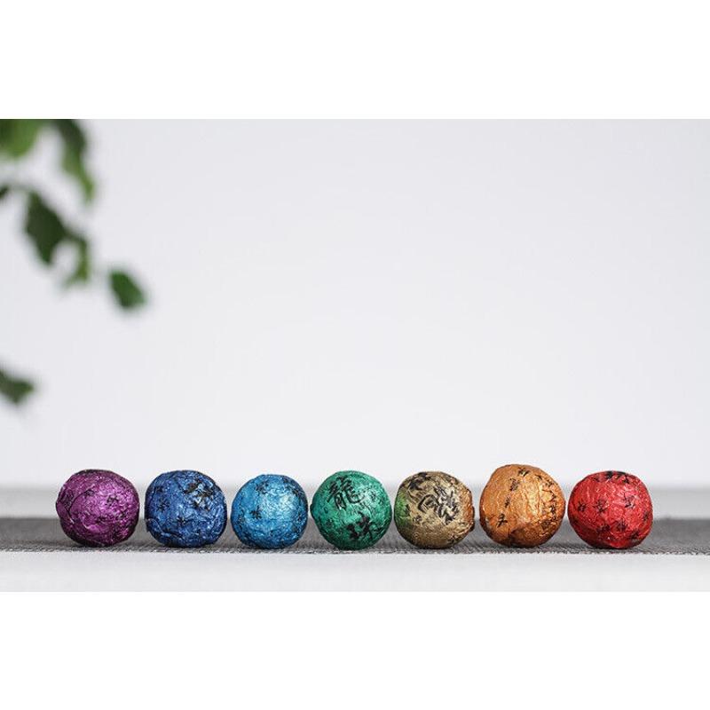 CIFbuy 21pcs Yunnan Pu'er Tea Colorful Dragon Pearl Handmade Dragon Pearl Pu'er Raw Tea