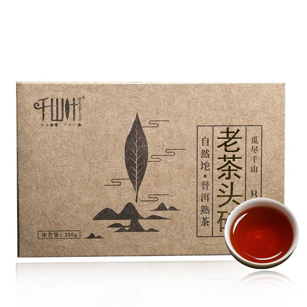 CIFbuy LAO CHA TOU ZHUAN * 2019 Qian Shan Ye Yunnan Puer Tea Brick Pu'er Tea 250g Ripe
