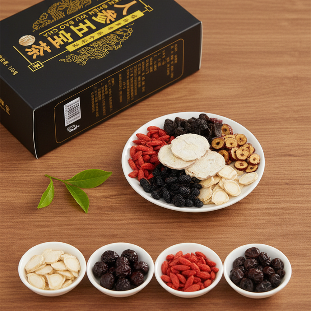 CIFbuy Ginseng Herbal Tea 10 Bags Caffeine Free Natural Loose Leaf Blend Brew Gift人参草本茶 10袋 无咖啡因 天然散叶混合茶 冲泡礼盒