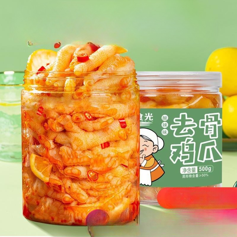 500G boneless chicken feet boneless canned pickled pepper flavor Secondary image